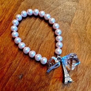 Parisian Style Pink Beaded Bracelet